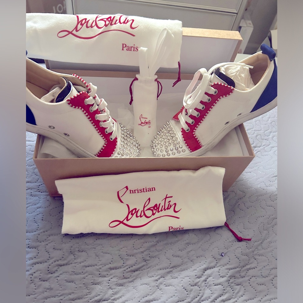 EUC Christian Louboutin 🇺🇸⚪️🔵🔴 trainer shoes size 9